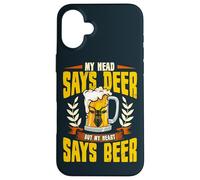 My Head Says Deer My Heart Says Beer Funny Hunter Hunting Case for iPhone 16 Plus