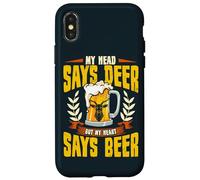 My Head Says Deer My Heart Says Beer Funny Hunter Hunting Case for iPhone X/XS