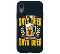 My Head Says Deer My Heart Says Beer Funny Hunter Hunting Case for iPhone XR