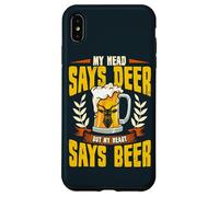 My Head Says Deer My Heart Says Beer Funny Hunter Hunting Case for iPhone XS Max