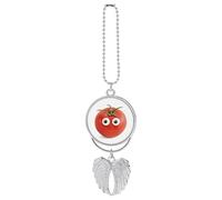 My Head Tomatoes Car Pendant, Rear View Mirror Hanging Ornament, Auto Decor for Rearview Mirror, Keychain Silver-Style