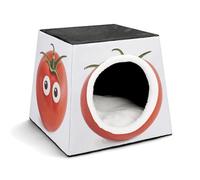 My Head Tomatoes Cat Bed for Indoor Cats - Foldable Cat & Dog House with Removable Cozy Cushion, Waterproof Oxford Washable Pet House for Small Pets 13.8" X 13.8" X 11.8"