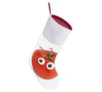 My Head Tomatoes Christmas Stocking with Hang Loop, 16.5 Inch Large Soft Furry Xmas Stocking, Hanging Ornaments Holiday Decor for Tree, Fireplace Bag
