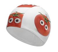 My Head Tomatoes Swim Cap for Adult, Elastic Fabric Swimming Cap, Comfortable Bathing Cap for Long & Short Hair