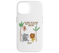 My Heart and My Flesh Sing Bible Scripture Jungle Animals Case for iPhone 14