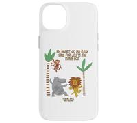 My Heart and My Flesh Sing Bible Scripture Jungle Animals Case for iPhone 14 Plus