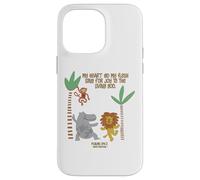 My Heart and My Flesh Sing Bible Scripture Jungle Animals Case for iPhone 14 Pro Max
