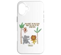 My Heart and My Flesh Sing Bible Scripture Jungle Animals Case for iPhone 16 Plus