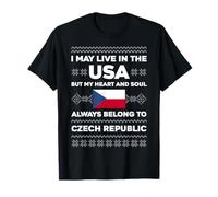 My Heart and Soul Czech Republic Flag Quote Christmas T-Shirt