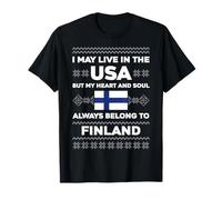 My Heart and Soul Finland Flag Quote Christmas T-Shirt