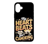 My Heart Beats for Canoeing Case for iPhone 16 Plus
