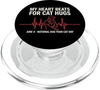 My Heart Beats For Cat Hugs National Hug Your Cat Day June 4 PopSockets PopGrip for MagSafe