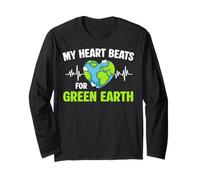My Heart Beats for Green Earth Day Planet Students Teachers Long Sleeve T-Shirt
