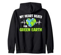 My Heart Beats For Green Earth Day Planet Students Teachers Zip Hoodie