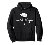 My Heart Beats for Line Dance - Western Cowboy Heartbeat Pullover Hoodie