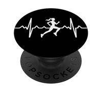 My Heart Beats For Running Training Motivation Runner Cardio PopSockets Adhesive PopGrip