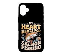 My Heart Beats For Salmon Fishing Case for iPhone 16 Plus