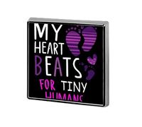 My Heart Beats For Tiny Humans Badge Pin Brooch Square Shape Button Aluminum Decor for Backpacks Hats 0.7 Inch