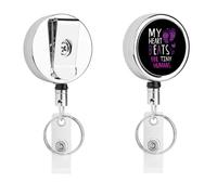 My Heart Beats for Tiny Humans ID Badge Holder Retractable with Keychain for Office 1 Pack