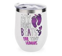 My Heart Beats for Tiny Humans Travel Eggshell Mug Stainless Steel Coffee Cup with Lid Insulated Tumbler