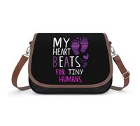 My Heart Beats For Tiny Humans Women's Crossbody Bag Shoulder Messenger Handbag PU Leather Purse