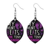 My Heart Beats For Tiny Humans Women's Earrings Wooden Pendant Dangle Jewelry Stylish Accessories for Party