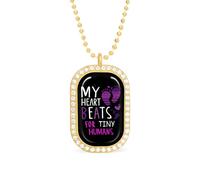 My Heart Beats For Tiny Humans Women's Necklaces Pendant Necklace Fashion Diamond Jewelry with Chain