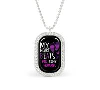 My Heart Beats For Tiny Humans Women's Necklaces Pendant Necklace Fashion Diamond Jewelry with Chain