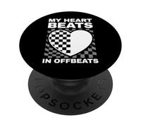 My Heart Beats In Offbeats Funny Ska PopSockets Adhesive PopGrip