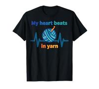 My Heart Beats in Yarn Funny Crochet Hook Love Crocheting T-Shirt