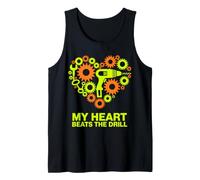 My Heart Beats The Drill Gear Heart Design Tank Top