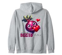 My Heart Beets Only For You Cute Beet Pun Zip Hoodie