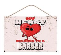 My Heart Belongs To A Barber Printed Sign - Valentines, Love