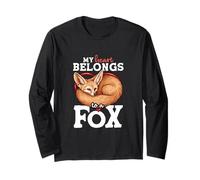 My Heart Belongs to A Fox Adorable Fennec Love Quote Long Sleeve T-Shirt
