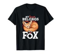 My Heart Belongs to A Fox Adorable Fennec Love Quote T-Shirt