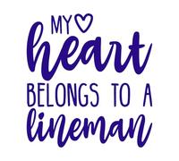 My Heart Belongs to a Lineman Fine Carving Stickers 67.2x71.8cm Tattoo Culture DarkBlue
