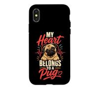 My Heart Belongs to a Pug - Pug Mom Case for iPhone X/XS