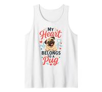My Heart Belongs to a Pug - Pug Mom Tank Top