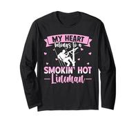 My Heart Belongs to A Smokin' Hot Lineman Long Sleeve T-Shirt