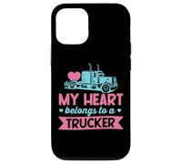 My Heart Belongs To A Trucker - Cute Love Trucker Wife Case for iPhone 12/12 Pro
