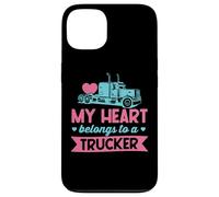 My Heart Belongs To A Trucker - Cute Love Trucker Wife Case for iPhone 13