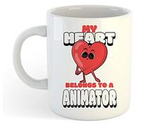 My Heart Belongs to an Animator Cartoon Stlye Gift Mug - Valentines, Love, Gift