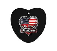 My Heart Belongs To Firefighter 1 PCS Car Air Freshener Hanging Aromatherapy Tablets Automotive Ornament for Auto Room Bathroom Bedside Love form