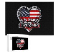 My Heart Belongs To Firefighter Wooden Jigsaw Puzzles for Adults Brain-Teasing Game Idea Puzzle Gift 300 PCS