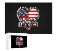 My Heart Belongs To Firefighter Wooden Jigsaw Puzzles for Adults Brain-Teasing Game Idea Puzzle Gift 1000 PCS