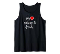 My Heart Belongs to Justin Girlfriend Wife Spouse Tank Top
