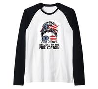My Heart Belongs to The Fire Captain Raglan Baseball Tee