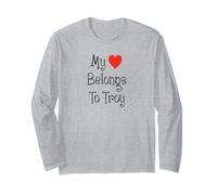 My Heart Belongs to Troy Girlfriend Wife Spouse Long Sleeve T-Shirt