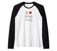 My Heart Belongs to Troy Girlfriend Wife Spouse Raglan Baseball Tee