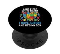 My Heart Has Autism Proud Autism Parent Dad Mom Autism PopSockets Adhesive PopGrip